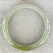 Type A Green Lavender with Brownish Yellow Patches Jadeite Bangle Internal Diameter 55.1mm 56.67g 11.9 by 8.7mm (VerSlight External Line + Very Slight Internal Line) - Huangs Jadeite and Jewelry Pte Ltd