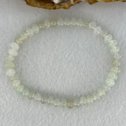 Type A Icy Faint Green to White  Jadeite Donut Beads Bracelet 10.325g 15.5cm 5.7mm 45 Beads - Huangs Jadeite and Jewelry Pte Ltd