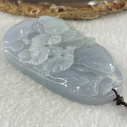 Grandmaster Type A Jelly Full Lavender Jadeite Shan Shui Scenic with Gui Ren Benefactor 85.31g 71.9 by 42.8 by 12.1mm - Huangs Jadeite and Jewelry Pte Ltd