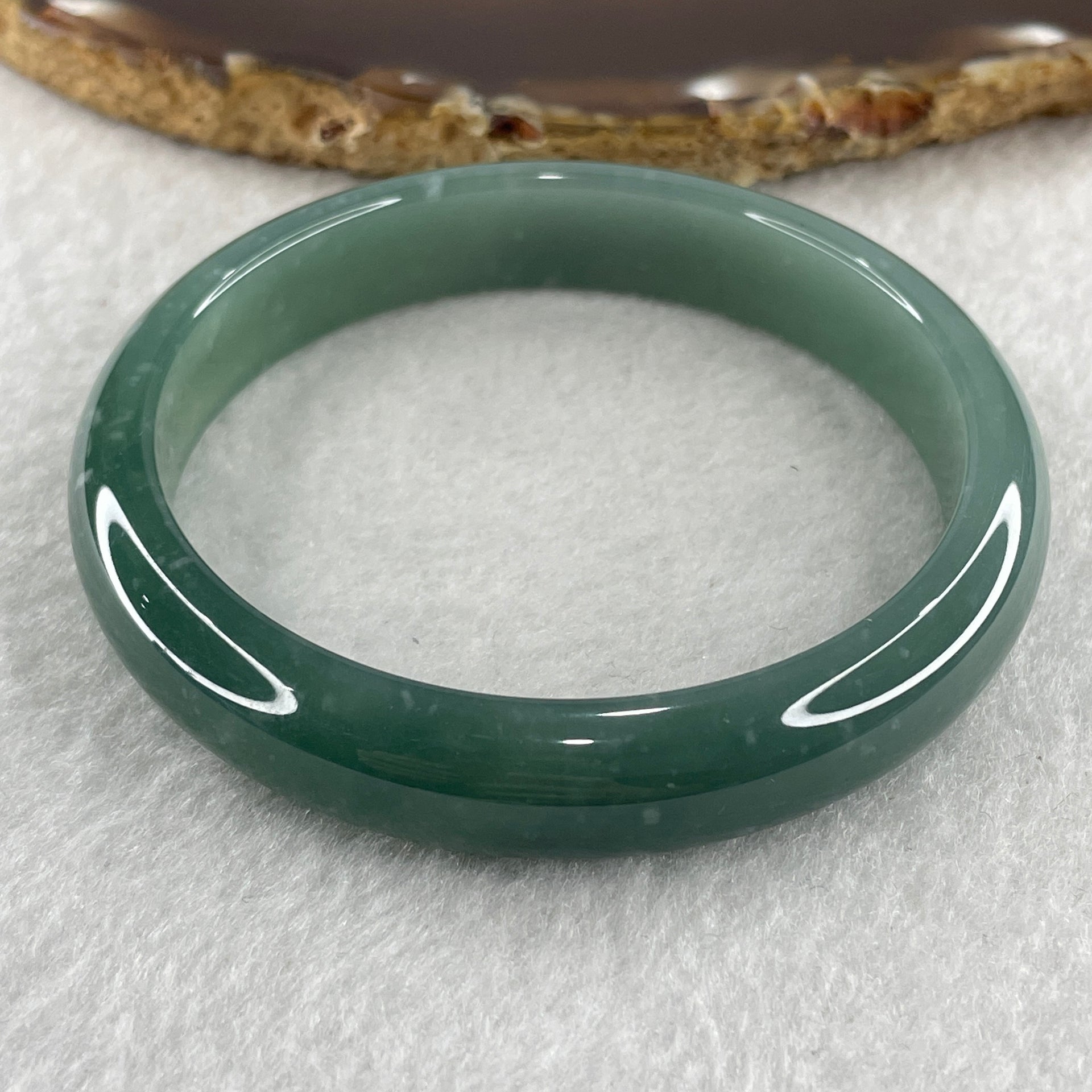 Certified Type A Semi Icy Blueish Green Jadeite Bangle 44.83g inner diameter 58.7mm 11.6 by 6.7mm (Perfect) - Huangs Jadeite and Jewelry Pte Ltd