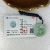 Type A Blueish Green Jadeite Deer with Flower Pendent 31.66g 38.5 by 33.9 by 12.2 mm - Huangs Jadeite and Jewelry Pte Ltd