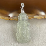 Type A Icy Colourless to Faint Green Jadeite Guan Yin Pendant 3.0g 31.0 by 14.5 by 3.5mm - Huangs Jadeite and Jewelry Pte Ltd