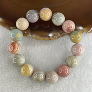 Natural Alashan Agate Pastels Pink Beads Bracelet 46.70g 15.5cm 13.4mm 15Beads - Huangs Jadeite and Jewelry Pte Ltd