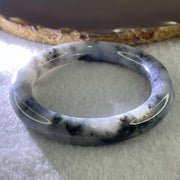 Type A Natural Wuji Grey with Lavender and Spicy Green Spots Jadeite Bangle 59.29g Internal Diameter 54.5mm 10.6 by 10.8mm (Perfect) - Huangs Jadeite and Jewelry Pte Ltd