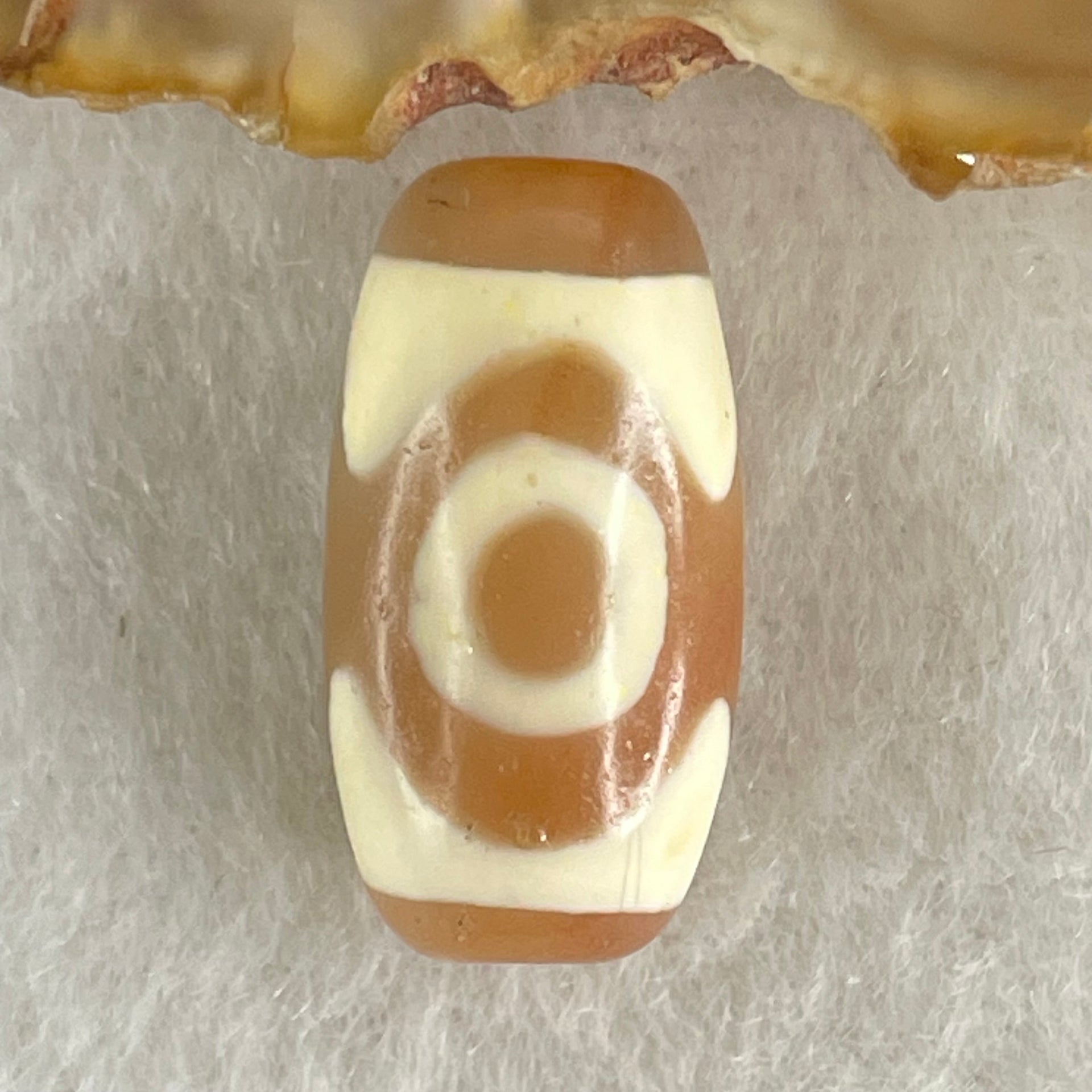 Natural Powerful Tibetan Old Oily Agate 3 Eyes Dzi Bead Heavenly Master (Tian Zhu) 三眼天诛 2.90g 19.5 by 10.2mm - Huangs Jadeite and Jewelry Pte Ltd