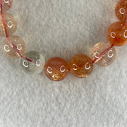 Average Grade Natural Red Sunstone Beads Bracelet 28.18g 15cm 10.8mm 18 Beads - Huangs Jadeite and Jewelry Pte Ltd