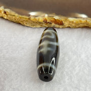 Natural Powerful Tibetan Old Oily Agate Double Nectar Vessel Dzi Bead Heavenly Master (Tian Zhu) 花蜜容器眼天珠 10.32g 40.0 by 13.4mm - Huangs Jadeite and Jewelry Pte Ltd