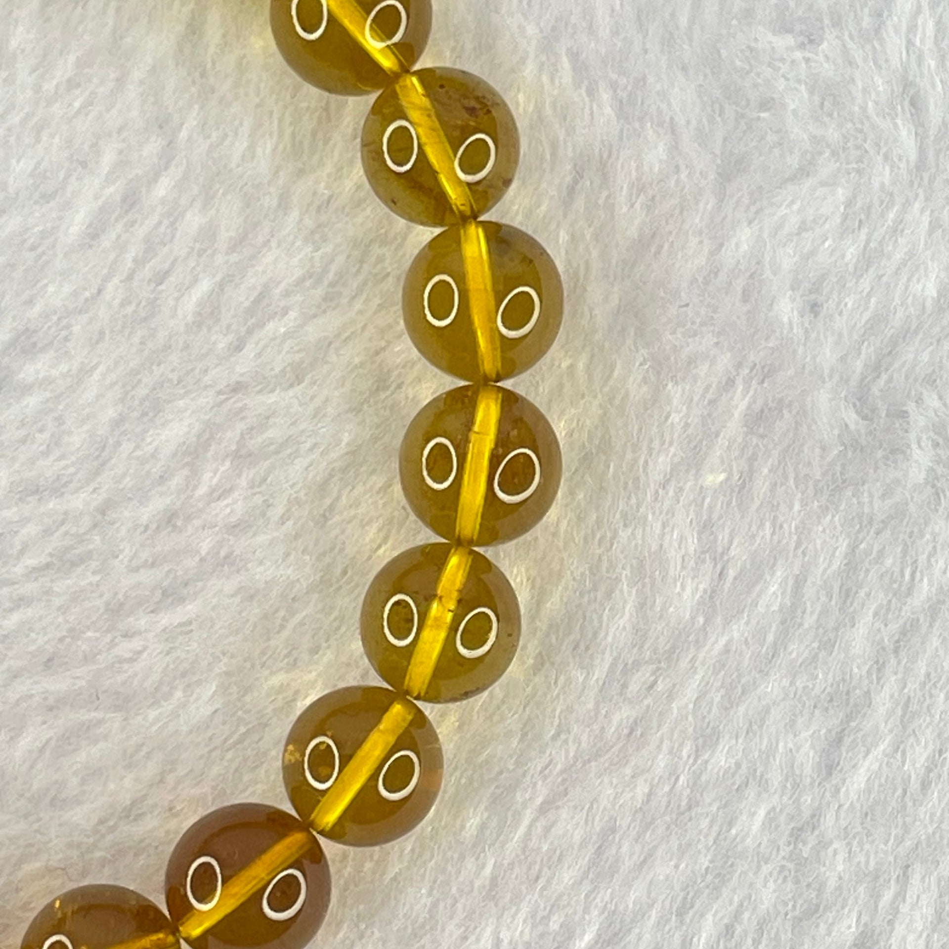 Natural Purple Honey Amber Beads Bracelet 天然紫蜜琥珀手链 5.99g 15cm 7.7mm 23 Beads - Huangs Jadeite and Jewelry Pte Ltd