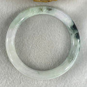 Type A Light Green with Green piao Hua Floral Jadeite Bangle 45.49g Inner Diameter 56.9mm 9.6 by 9.3mm (Internal Lines) - Huangs Jadeite and Jewelry Pte Ltd