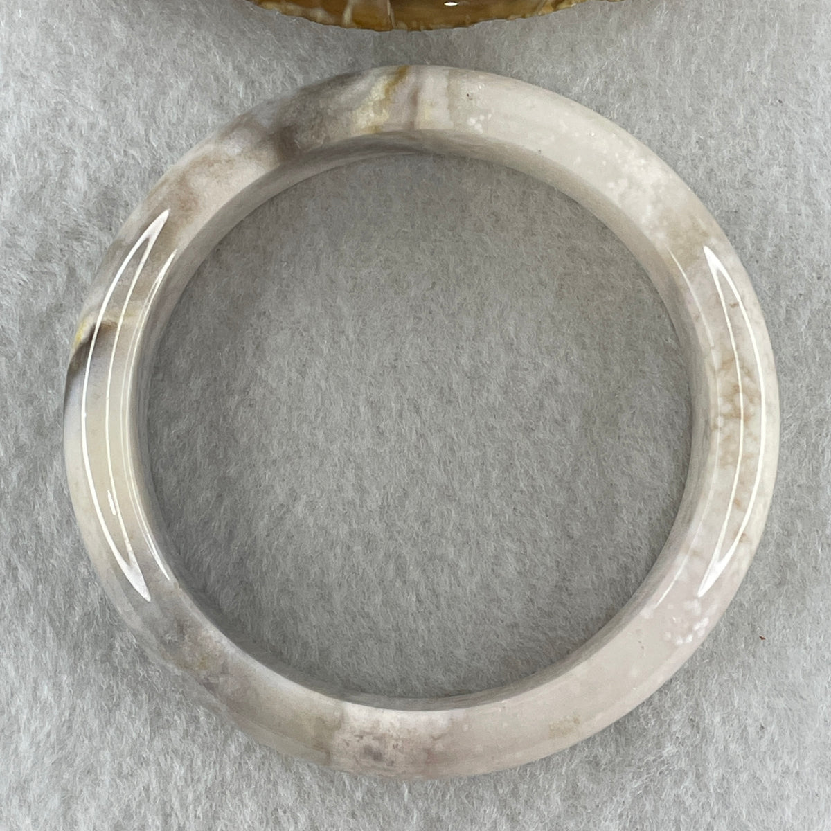 Natural Pink with Purple Flower Agate Bangle 46.56g Inner Diameter 55.2mm 15.5 by 7.9mm (Perfect) - Huangs Jadeite and Jewelry Pte Ltd