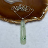Type A Semi Icy Green and Green Piao Hua Jadeite Shan Shui with Benefactor Pendent in S925 Sliver Necklace 6.28g 52.7 by 12.3 by 5.2mm - Huangs Jadeite and Jewelry Pte Ltd