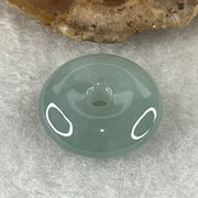Natural Type A Semi-Icy Blueish-Green Jadeite Ping An Kou Pendant | 14mm Delicate Translucent Jade Peace Disc Talisman (1.67g | 14.0 x 4.4mm) - Huangs Jadeite and Jewelry Pte Ltd