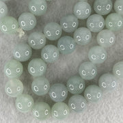 Type A Light Lavender Green Jadeite Beads Necklace 160.48g 56cm 12.6mm 48 Beads - Huangs Jadeite and Jewelry Pte Ltd