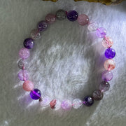Natural Super 7 Beads Bracelet 15.80g 16cm 7.9mm 25 Beads - Huangs Jadeite and Jewelry Pte Ltd