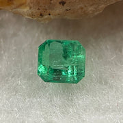Natural Colombia Vivid Green Emerald (Beryl) Cut-Cornered Square Step cut 0.47ct 4.4 by 4.2 by 3.5mm - Huangs Jadeite and Jewelry Pte Ltd