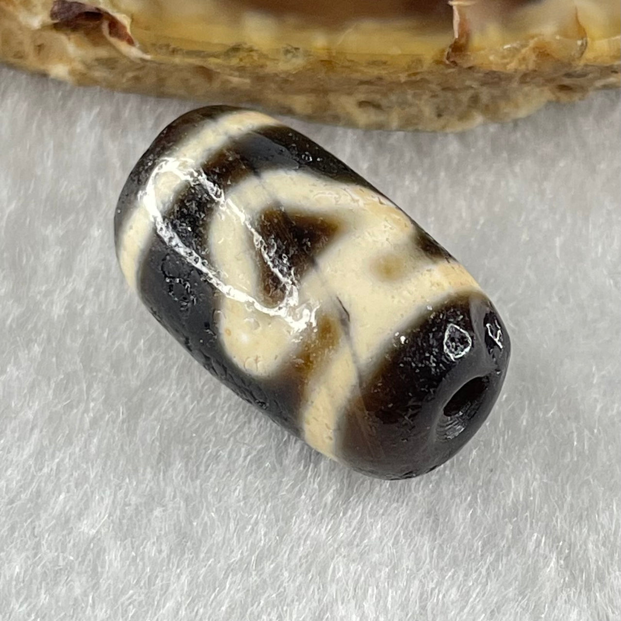 Natural Powerful Tibetan Old Oily Agate Double Tree Bead Heavenly Master (Tian Zhu) 4.23g 19.4 by 11.7mm - Huangs Jadeite and Jewelry Pte Ltd