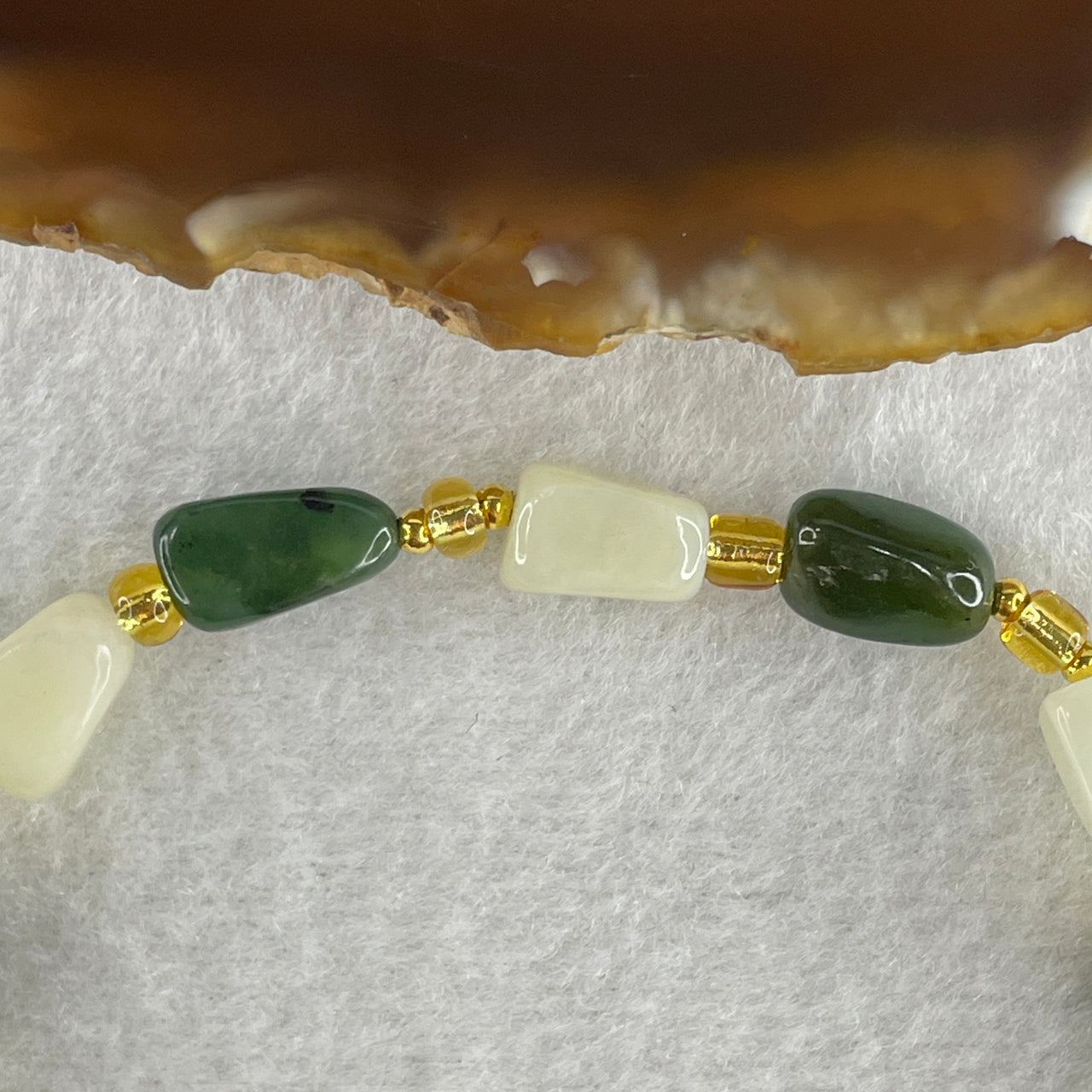 Natural Green Chalcedony Beads Bracelet 13.15g 18cm 7.2mm 14pcs