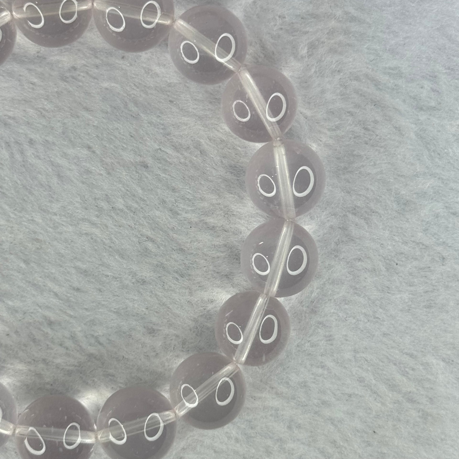 Natural Rose Quartz Beads Bracelet 天然玫瑰石英珠手链 45.08g 18.5cm 12.6mm 17 Beads - Huangs Jadeite and Jewelry Pte Ltd