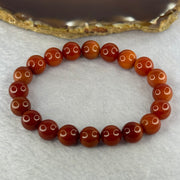 Natural Cinnabar Beads Bracelet 红朱砂手链 29.06g 17.5cm 10.4mm 20 Beads - Huangs Jadeite and Jewelry Pte Ltd