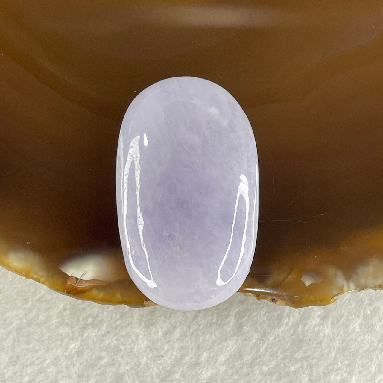 Natural Type A Lavender Jadeite Oval Shape Cabochon Stone for Setting 12.12g 34.3 by 21.0 by 7.7mm - Huangs Jadeite and Jewelry Pte Ltd