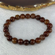 Natural Copper Rutilated Quartz Beads Bracelet 天然銅髮晶手镯 19.38g 16cm 8.9mm 22 Beads - Huangs Jadeite and Jewelry Pte Ltd