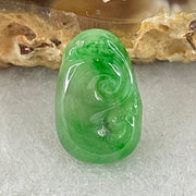 Type A Old Mine Spicy Green Jadeite Ruyi Charm Stone For Setting 0.59g 13.3 by 8.2 by 2.5mm - Huangs Jadeite and Jewelry Pte Ltd