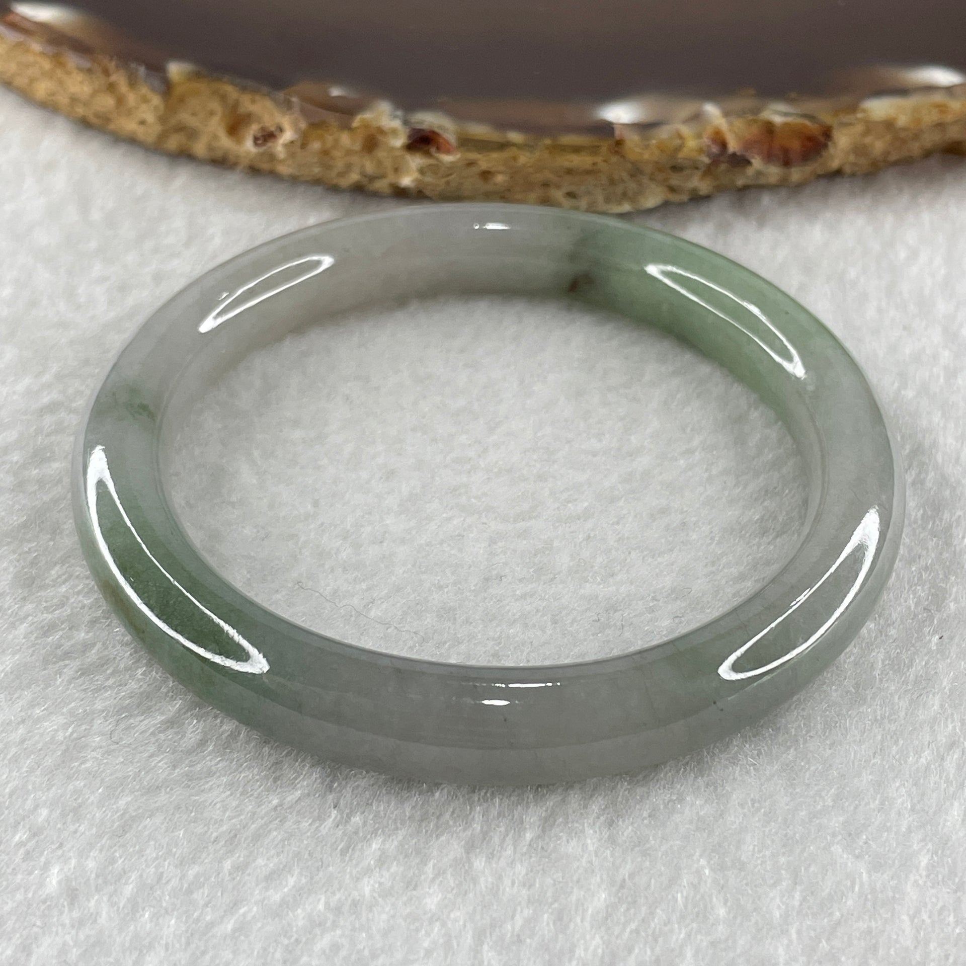 Type A Green with Wuji Lavender Jadeite Bangle Internal Diameter 51.3mm 31.15g 8.4 by 7.6mm (Very Slight Internal Lines) - Huangs Jadeite and Jewelry Pte Ltd