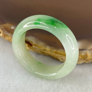 Type A Light Green with Intense Spicy Green Patch Jadeite Ring 5.11g 6.8 by 4.1mm US9 HK20 (Very Slight Internal Line) - Huangs Jadeite and Jewelry Pte Ltd
