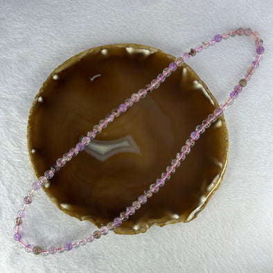 Average Grade Natural Super 7 Crystal Beads Necklace 天然超级七水晶珠项链 34.21g 54cm 6.9mm 85 Beads