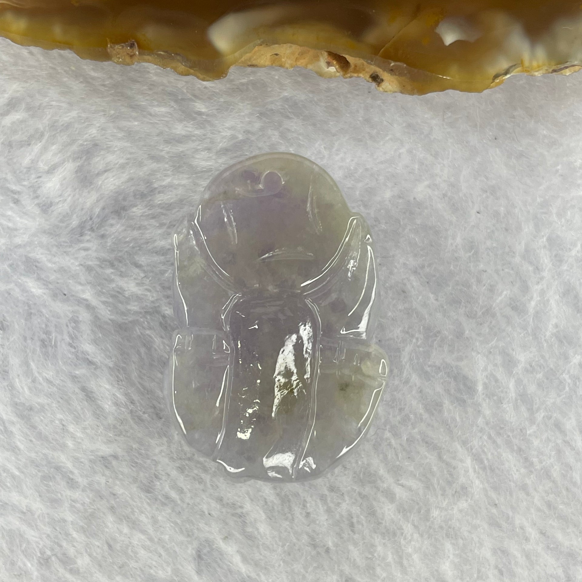 Type A Jelly Deep Lavender with Brown Jadeite Pixiu Pendent A货深紫色带棕色翡翠貔貅牌 8.84g 24.7 by 16.9 by 11.1 mm - Huangs Jadeite and Jewelry Pte Ltd