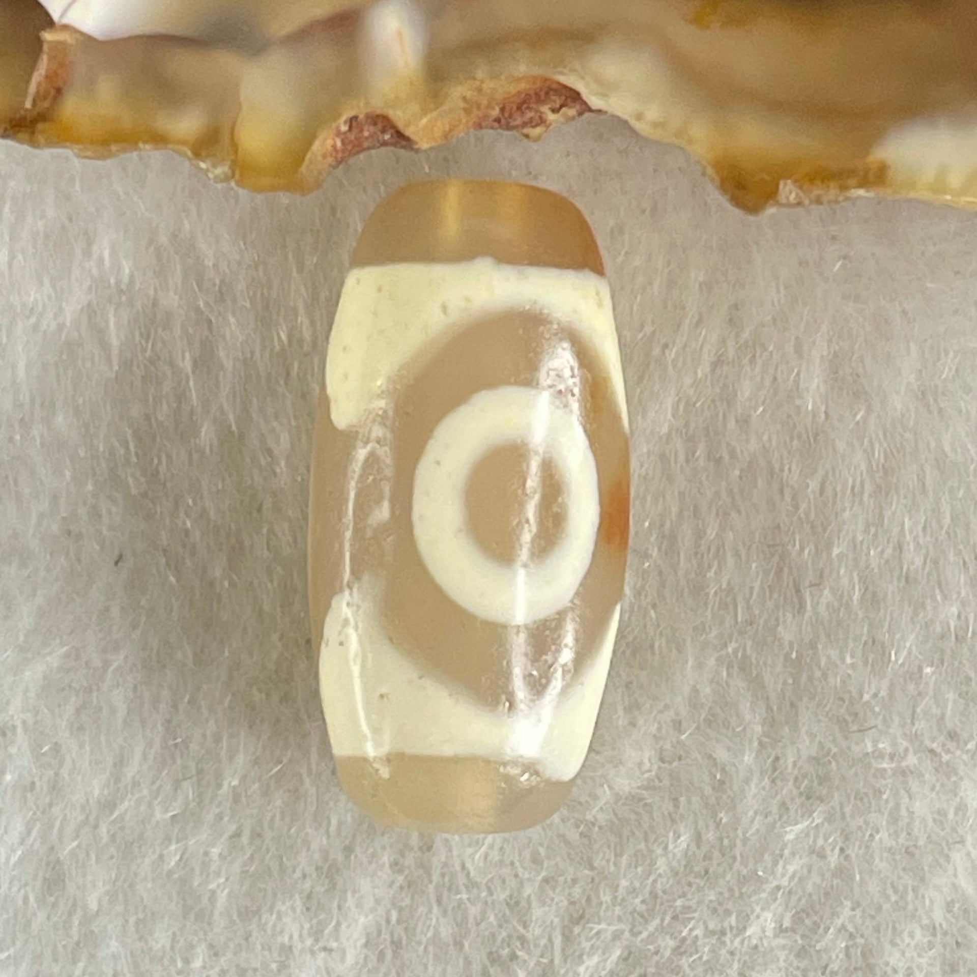 Natural Powerful Tibetan Old Oily Agate 3 Eyes Dzi Bead Heavenly Master (Tian Zhu) 三眼天诛 2.73g 19.7 by 9.9mm - Huangs Jadeite and Jewelry Pte Ltd