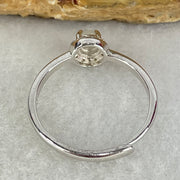 Type A Semi Icy Lavender Cabochon Jadeite in S925 Sliver Ring (Adjustable Size) 1.26g 3.5 by 3.0mm - Huangs Jadeite and Jewelry Pte Ltd