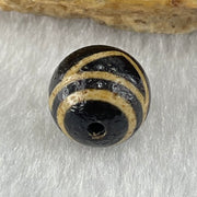 Natural Powerful Tibetan Old Oily Agate 1 Eye with Mountain Support Dzi Bead Heavenly Master (Tian Zhu) 一眼天诛 1.45g 10.3 by 10.3mm - Huangs Jadeite and Jewelry Pte Ltd