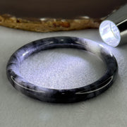 Type A Wuji Black Grey Jadeite Bangle Internal Diameter 55.2mm 34.32g 8.1 by 8.2mm (Very Slight Internal Line) - Huangs Jadeite and Jewelry Pte Ltd