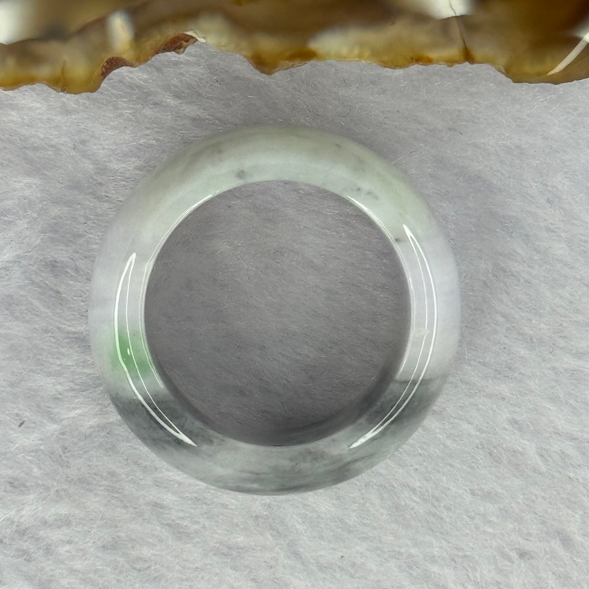 Type A Light Lavender Wuji Grey and Green Jadeite Ring 10.49g 12.4 by 4.6mm US10 HK22 - Huangs Jadeite and Jewelry Pte Ltd
