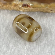 Natural Powerful Tibetan Old Oily Dark and Light Brown Agate 3 Eyes Dzi Bead Heavenly Master (Tian Zhu) 三眼天诛 2.74g 13.7 by 10.7mm - Huangs Jadeite and Jewelry Pte Ltd