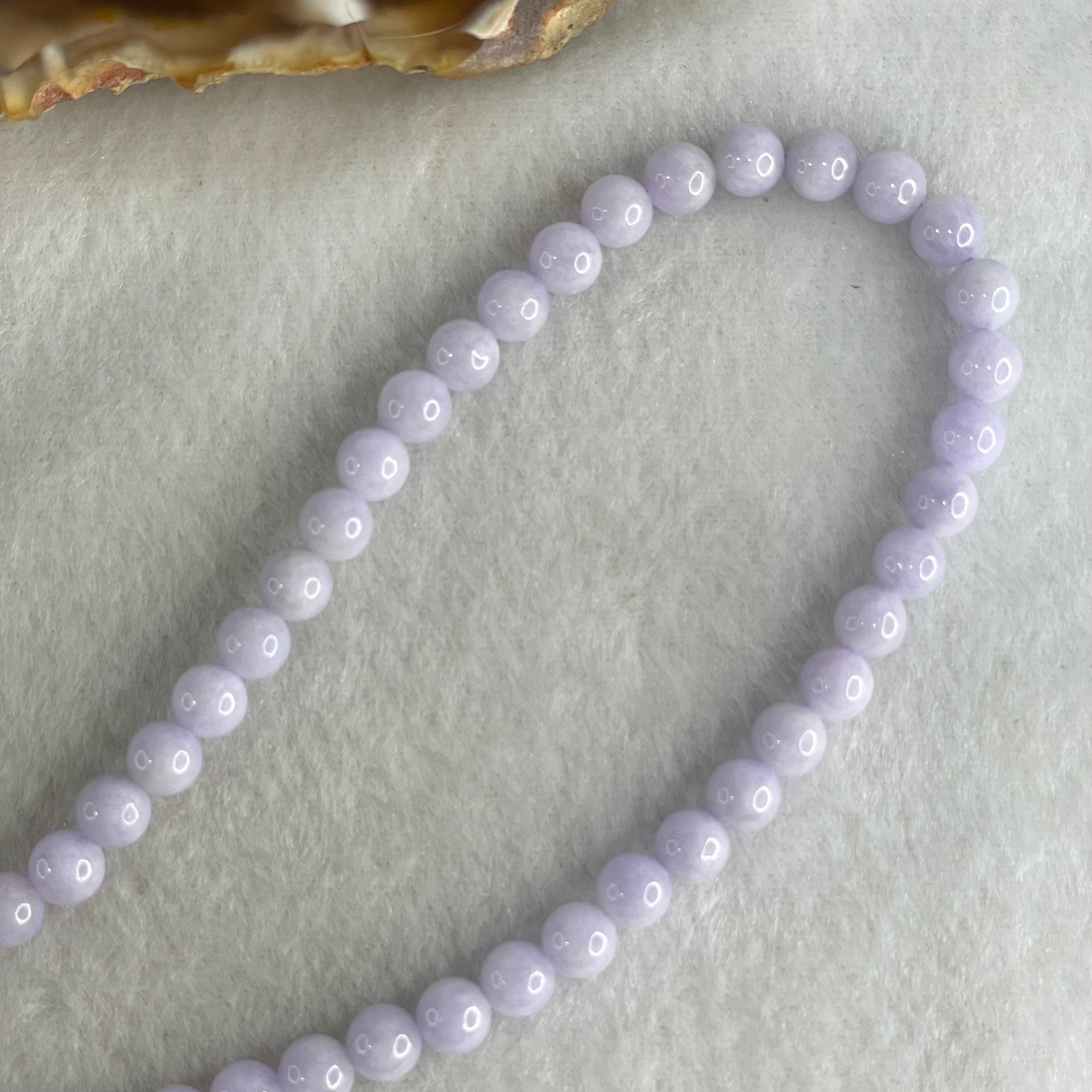 Good Grade Type A Full Lavender Jadeite Beads Necklace 44.58g 64cm 6.1mm 108 Beads - Huangs Jadeite and Jewelry Pte Ltd