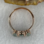 Natural Green Cubic Zirconia with Green Prehnite 1.56g 4.5 by 3.0mm 1 Bead - 4.0 by 2.5mm 2 Beads (Adjustable Size) - Huangs Jadeite and Jewelry Pte Ltd