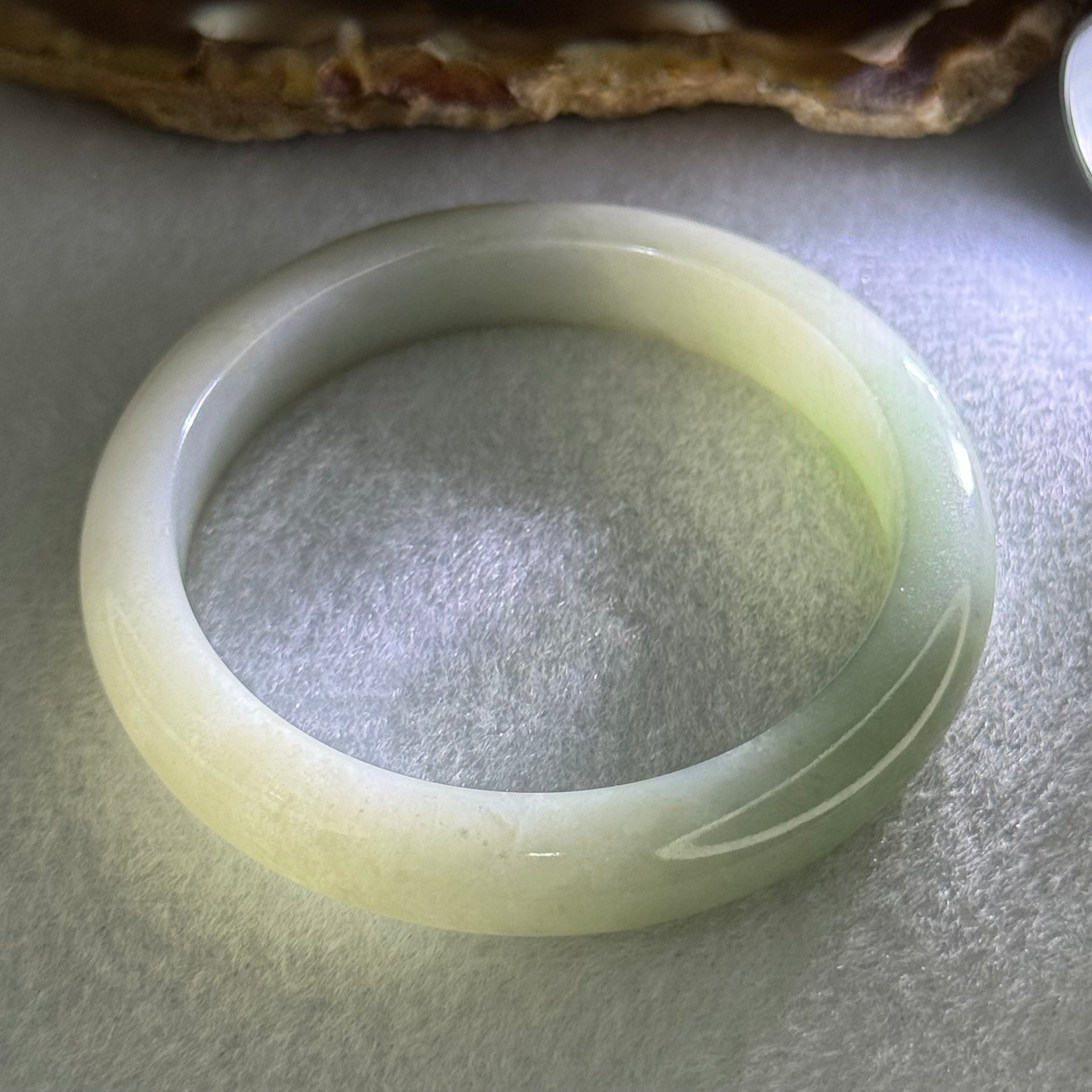 Baby Kids Type A Light Green Jadeite Bangle Internal Diameter 44.3mm 23.73g 8.9 by 6.4mm (Perfect) - Huangs Jadeite and Jewelry Pte Ltd