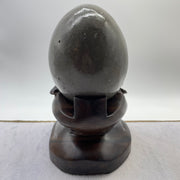 Natural Deep Purple Amethyst Egg with Wooden Stand Display Total 4,752.0g 160.0 by 155.0 by 265.0mm - Huangs Jadeite and Jewelry Pte Ltd