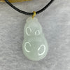 18K Yellow Gold Type A Faint Lavender Green Jadeite Hulu with String Necklace 4.77g 25.0 by 14.6 by 6.7mm - Huangs Jadeite and Jewelry Pte Ltd