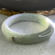 Type A Light Blueish Green Lavender with Red and Yellow Spots Jadeite Bangle 66.35g Internal Diameter 58.5mm 13.6 by 9.1mm (External and Internal Lines) - Huangs Jadeite and Jewelry Pte Ltd