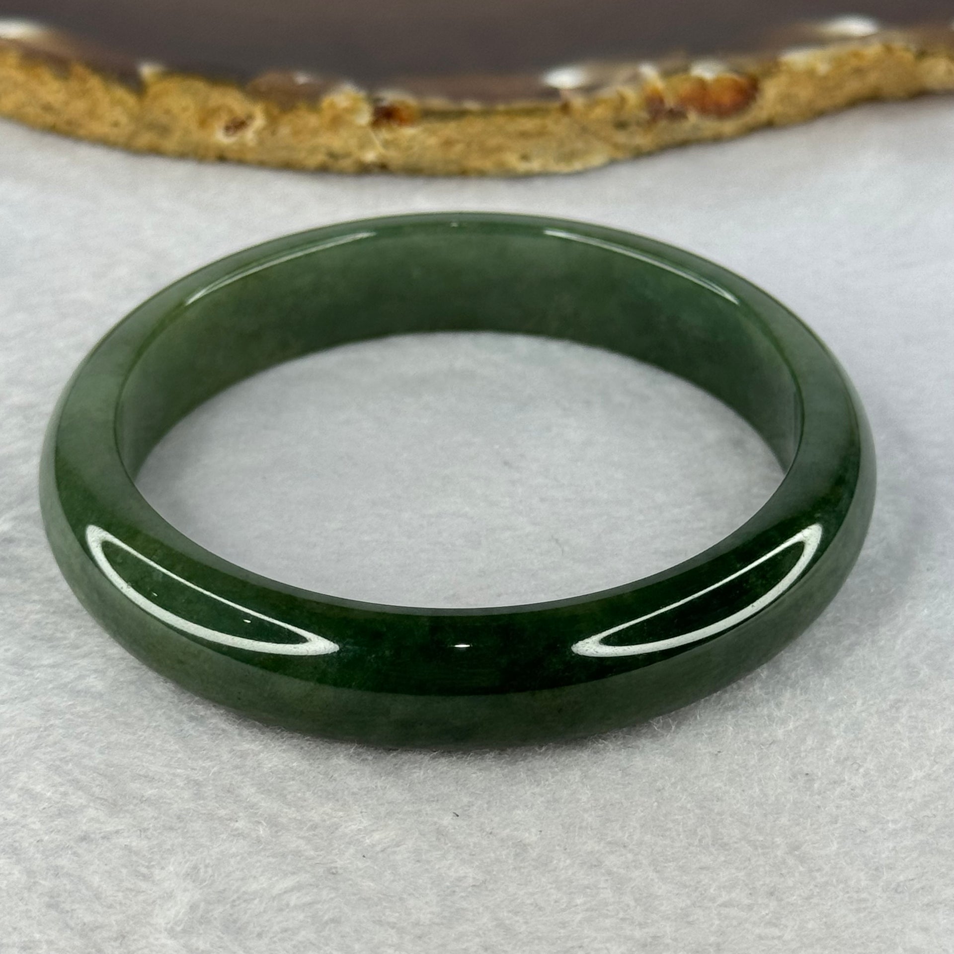 Type A Full Green Jadeite Bangle Internal Diameter 57.7mm 47.69g 12.5 by 7.5mm (Close to Perfect) - Huangs Jadeite and Jewelry Pte Ltd