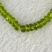 Natural Faceted Peridot Beads Bracelet 天然绿橄榄石手链 12.36g 15.5cm 5.9mm 51 Beads - Huangs Jadeite and Jewelry Pte Ltd
