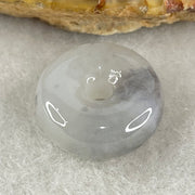 Type A Semi Icy Wuji Grey Jadeite Ping An Kou Donut Charm/Pendant 3.95g 16.7 by 6.8mm - Huangs Jadeite and Jewelry Pte Ltd