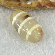 Natural Powerful Tibetan Old Oily Agate 3-Lines Dzi Bead Heavenly Master (Tian Zhu) 三行天诛 3.37g 20.1 by 10.5mm - Huangs Jadeite and Jewelry Pte Ltd