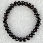 Natural Dark Blood Red Amber Beads Bracelet 天然血珀手链 7.24g 15cm 8.5mm 30 Beads - Huangs Jadeite and Jewelry Pte Ltd