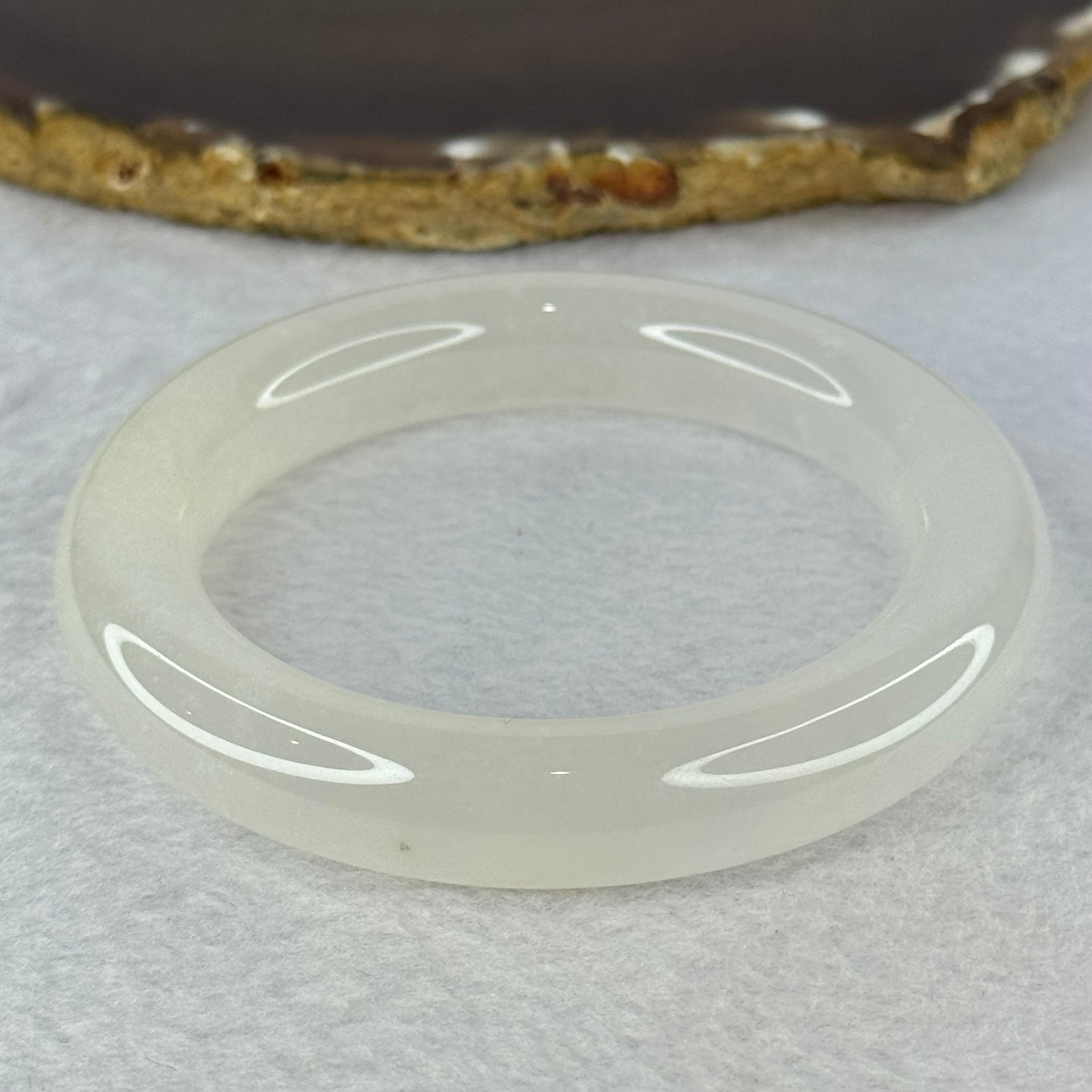 Transparent to White Quartzite Jade Bangle 天山玉手镯 Internal Diameter 57.0mm 66.19g 12.7 by 11.8mm - Huangs Jadeite and Jewelry Pte Ltd