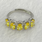 Cubic Zirconia in Sliver Gold Color Ring (Adjustable Size) 3.00g 4.8 by 2.4 by 1.2mm 9pcs - Huangs Jadeite and Jewelry Pte Ltd