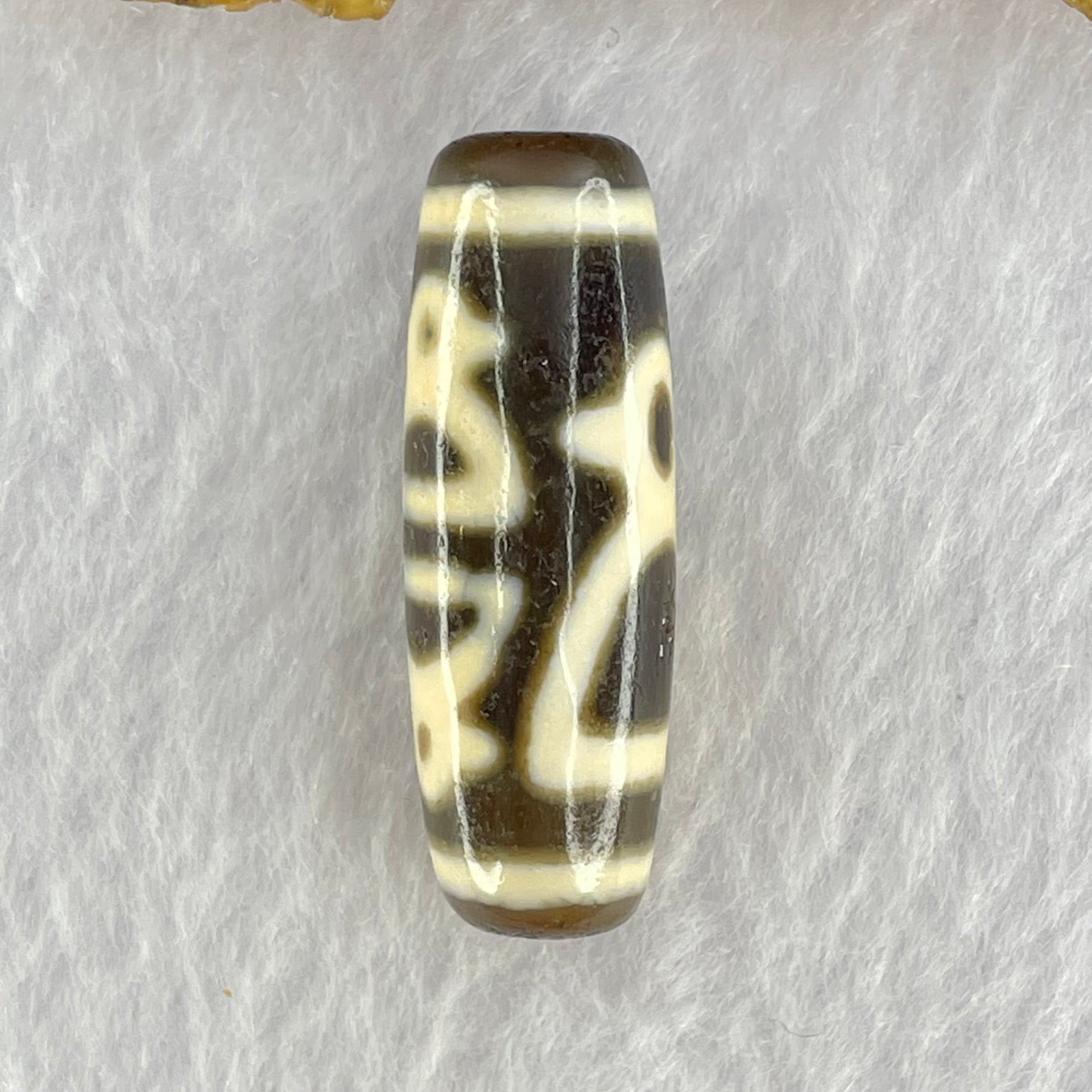 Natural Powerful Tibetan Old Oily Agate 5 Cai Shen Dzi Bead Heavenly Master (Tian Zhu) 9.29g 36.9 by 12.5mm - Huangs Jadeite and Jewelry Pte Ltd